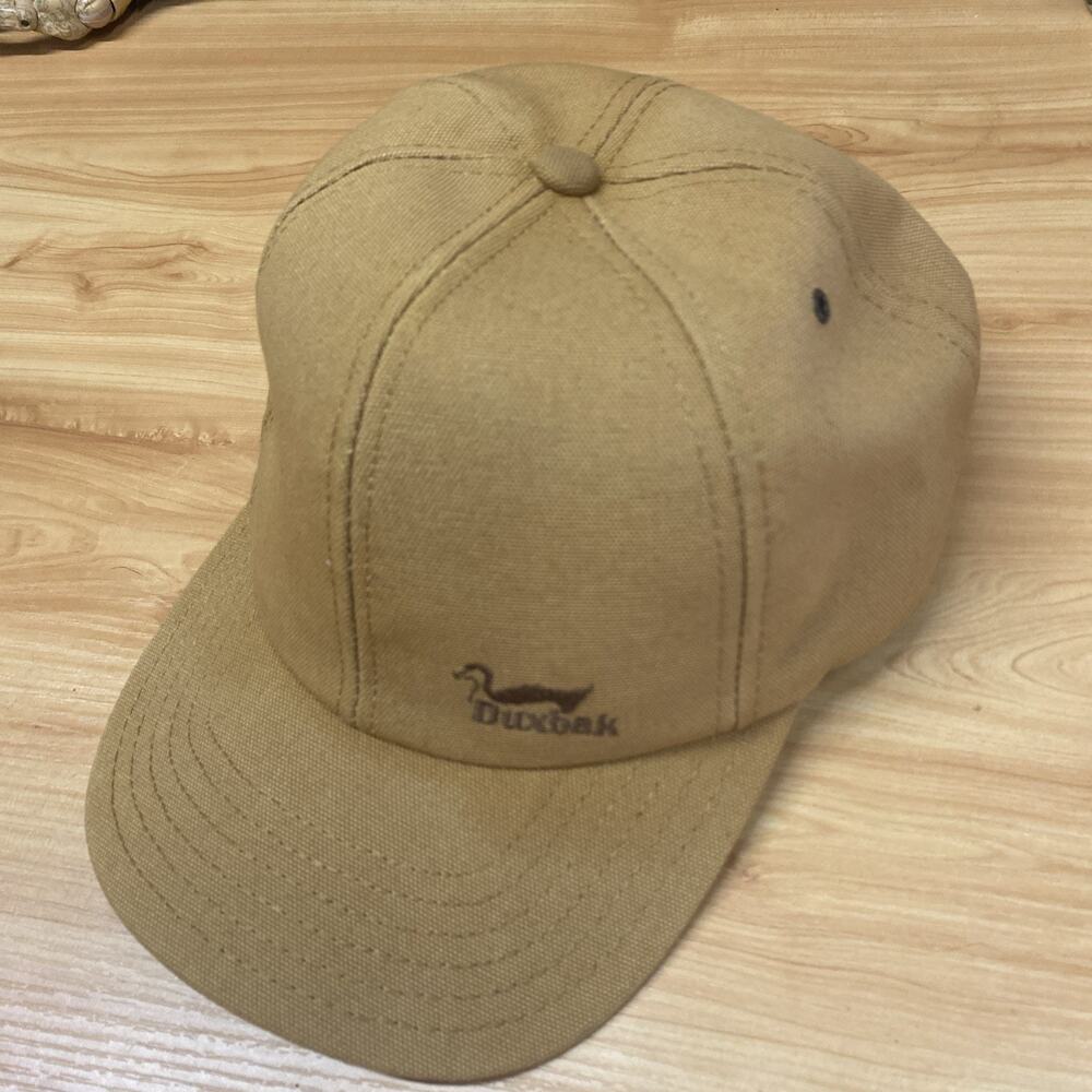Duxbak Vintage Brown Embroidered Canvas Duck Hunting SnapBack USA Made Cap Hat